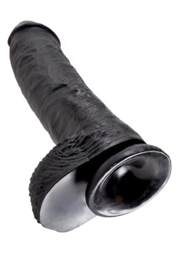 Czarne dildo z jądrami Cock 10 Inch With Balls Black od Pipedreams